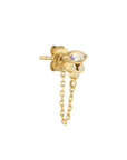 Marquise Moonstone Earring with Diamonds and Chain Drop - Peridot Fine Jewelry - Celine Daoust