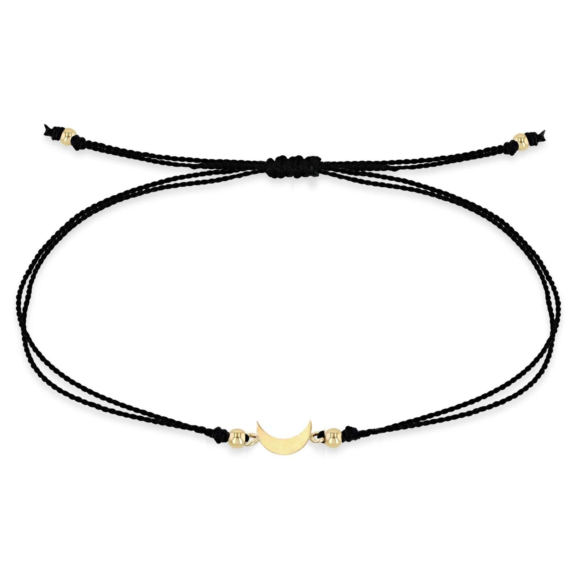 Midi Bitty 14K Gold Moon Cord Bracelet - Peridot Fine Jewelry - Zoe Chicco
