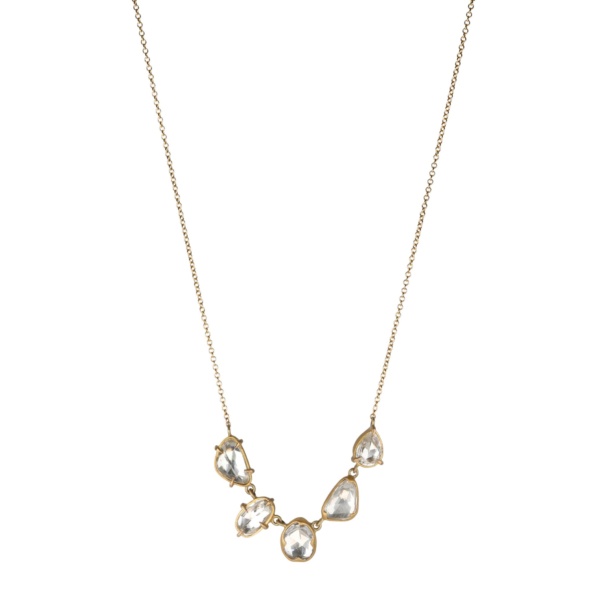 Multi-Shape White Sapphire Necklace - Peridot Fine Jewelry - Annie Fensterstock