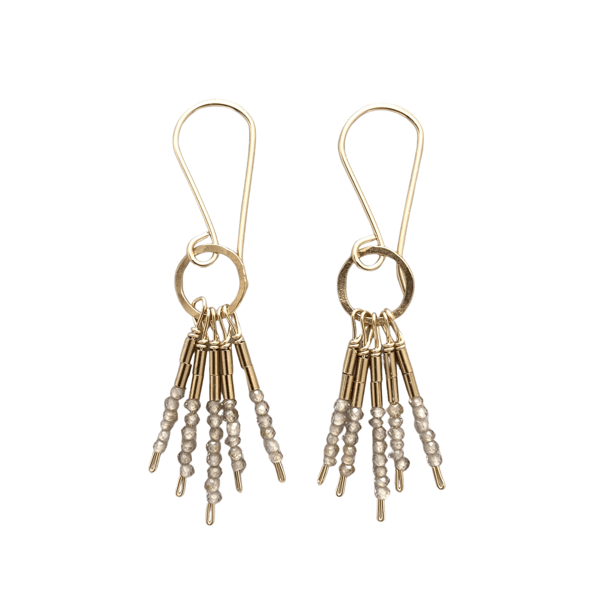 Natural Zircon Beaded "Fringe" Earrings - Peridot Fine Jewelry - Debbie Fisher