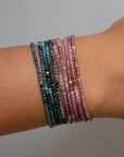 Ombre Blue Tourmaline Beaded Wrap Bracelet - Peridot Fine Jewelry - Anne Sportun
