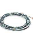 Ombre Blue Tourmaline Beaded Wrap Bracelet - Peridot Fine Jewelry - Anne Sportun