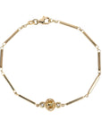 One Of A Kind 14K "Zosia" Chain Bracelet with Center Oval Cognac Diamond - Peridot Fine Jewelry - Zahava