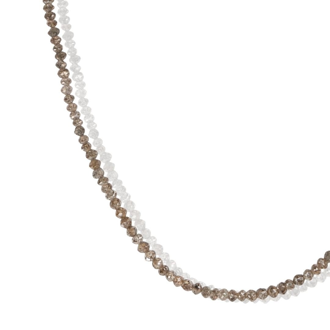 One of a Kind Faceted Cardamom Cognac Diamond Beaded Necklace - Peridot Fine Jewelry - Zahava