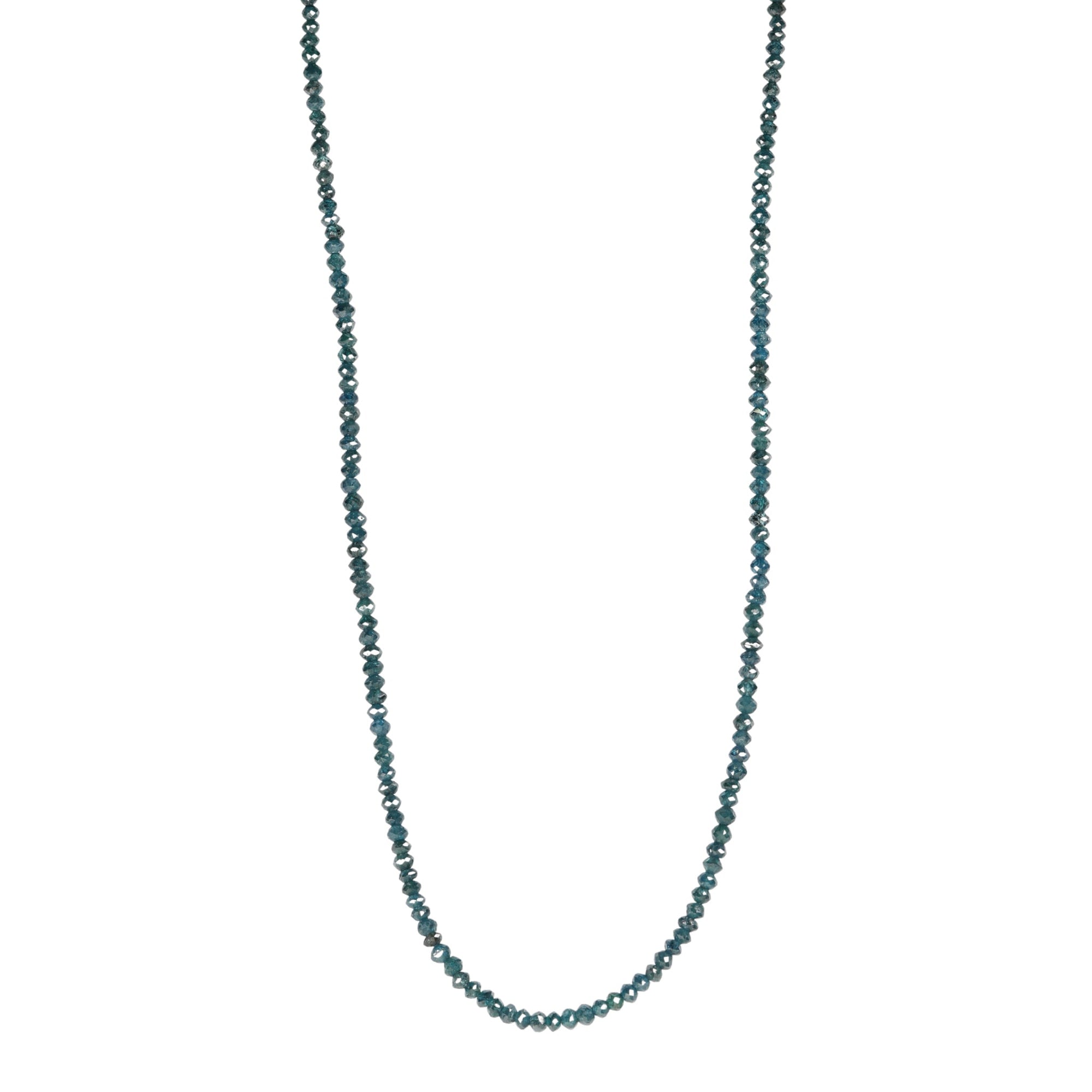 One of A Kind Faceted Deep Blue Diamond Beaded Necklace - Peridot Fine Jewelry - Zahava
