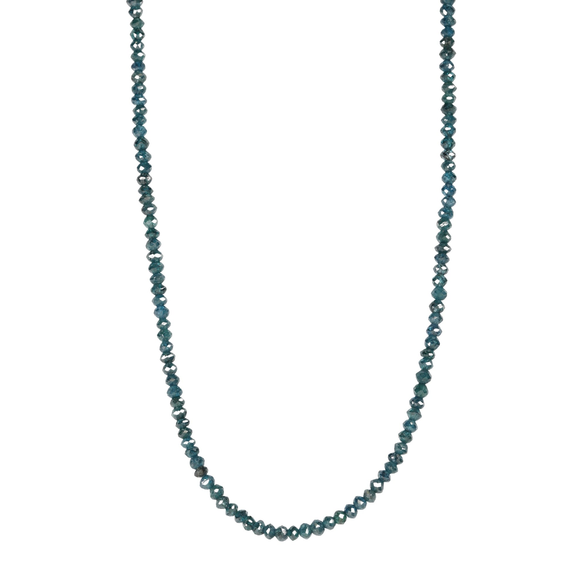 One of A Kind Faceted Deep Blue Diamond Beaded Necklace - Peridot Fine Jewelry - Zahava