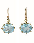 Oval Faceted Aquamarine Earrings - Peridot Fine Jewelry - Rosanne Pugliese