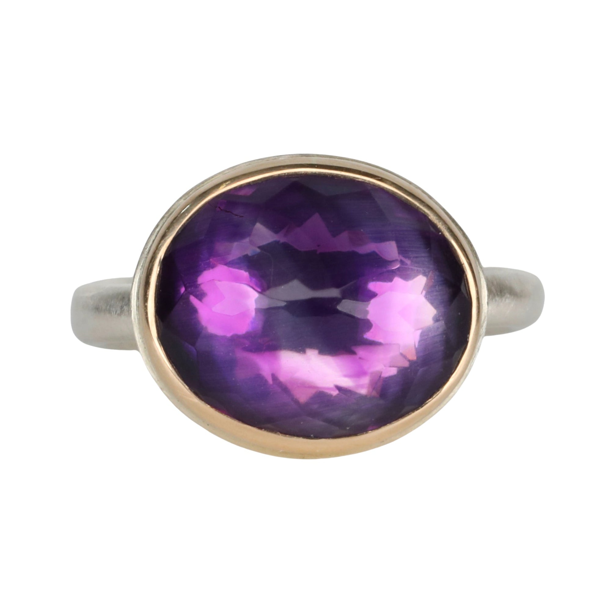 Oval Inverted Amethyst Ring - Peridot Fine Jewelry - Jamie Joseph