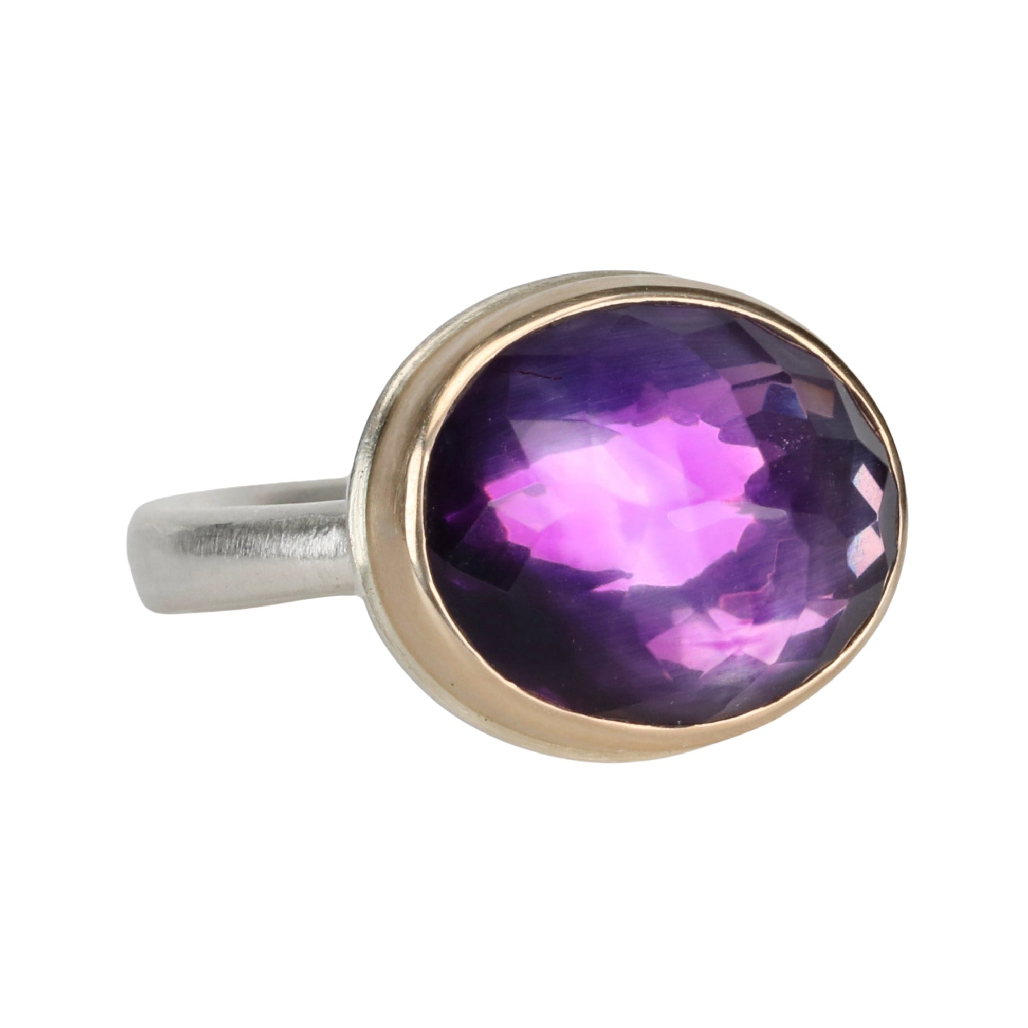 Oval Inverted Amethyst Ring - Peridot Fine Jewelry - Jamie Joseph