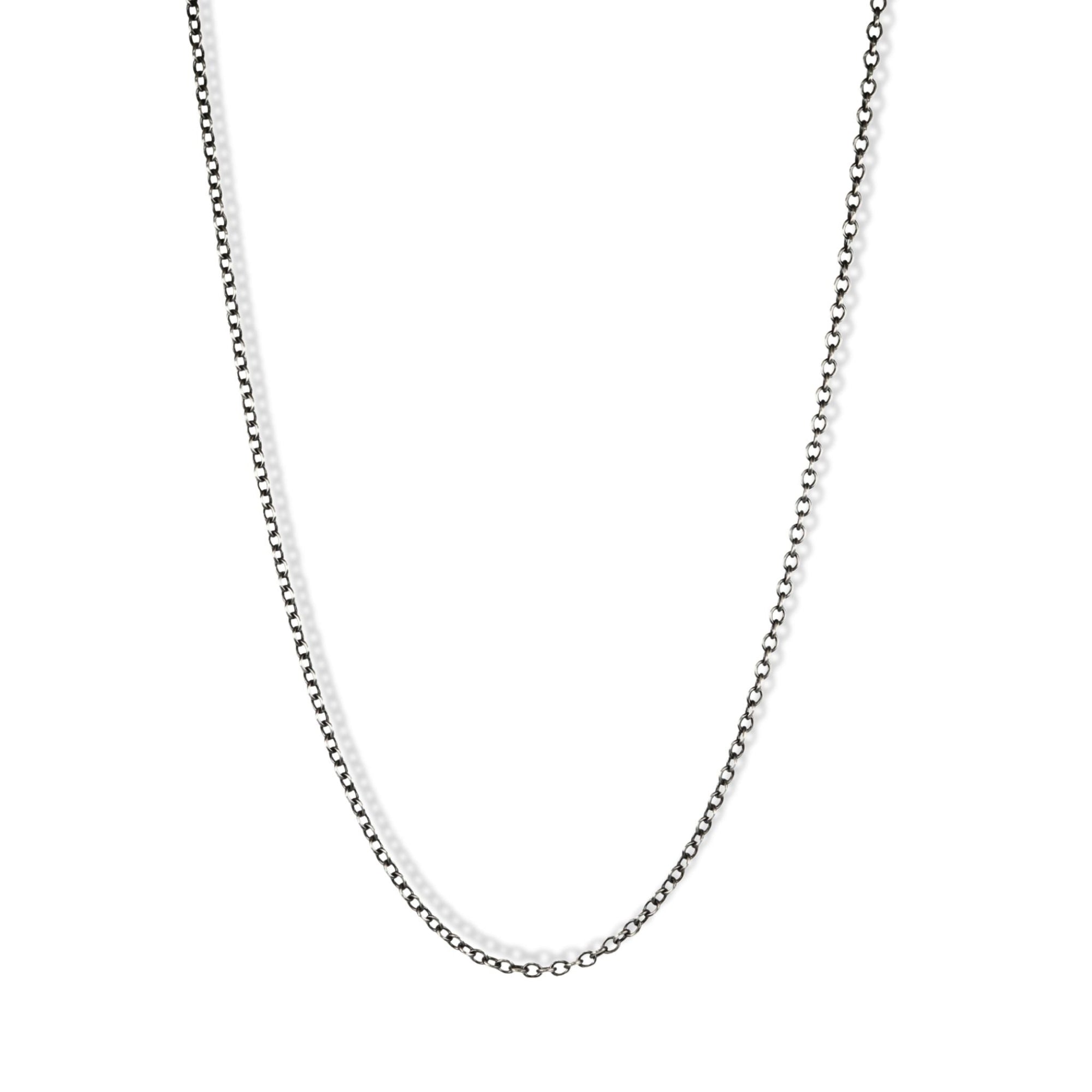 Oxidized Medium Thickness 3mm Sterling Silver Chain, 18.5" - Peridot Fine Jewelry - Rosanne Pugliese