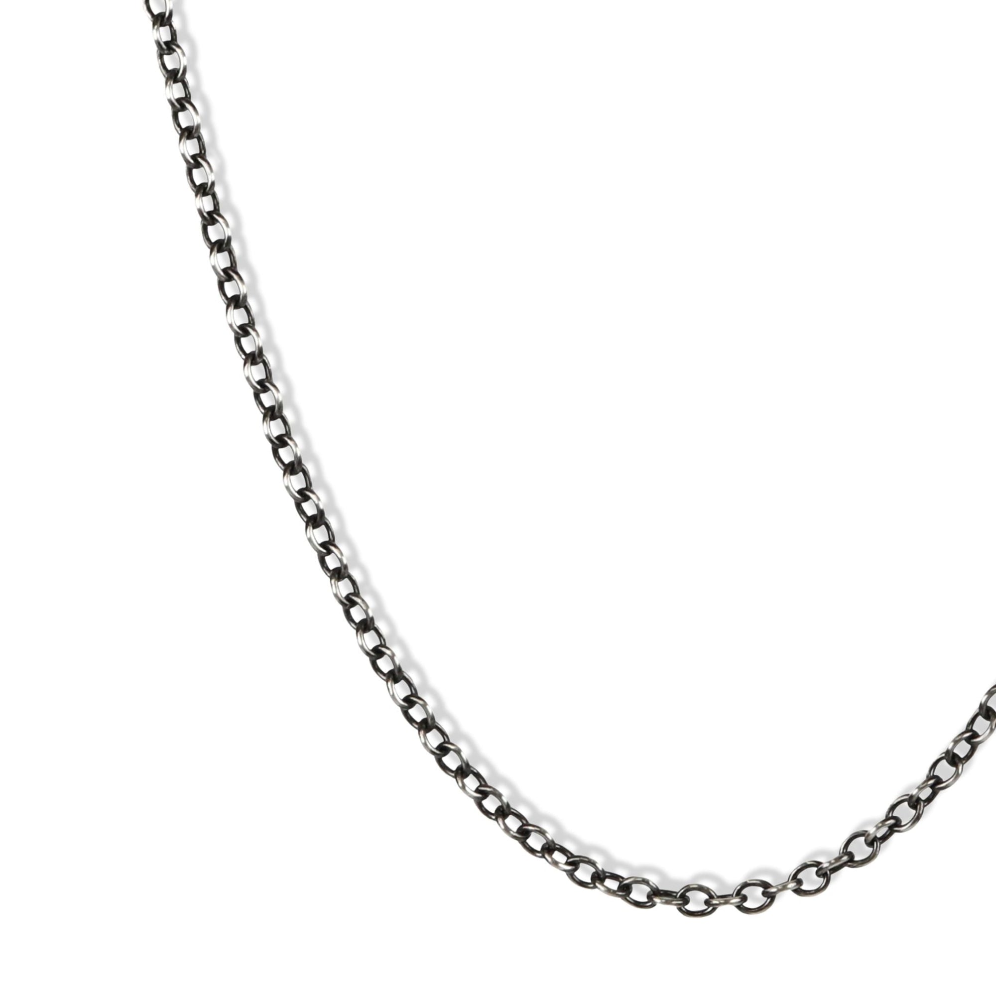 Oxidized Medium Thickness 3mm Sterling Silver Chain, 27" - Peridot Fine Jewelry - Rosanne Pugliese