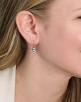 Oxidized Sterling Silver & 14K Oval Faceted White Topaz Earrings - Peridot Fine Jewelry - Rosanne Pugliese