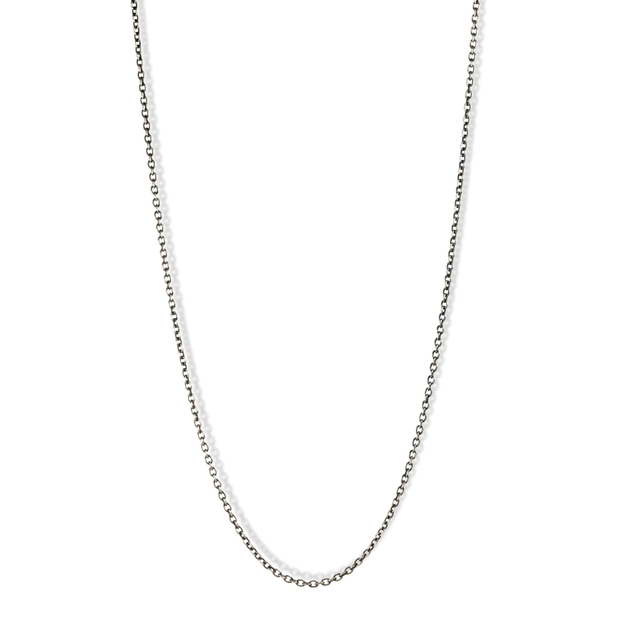Oxidized Sterling Silver Heavy Cable Chain - Peridot Fine Jewelry - Rosanne Pugliese