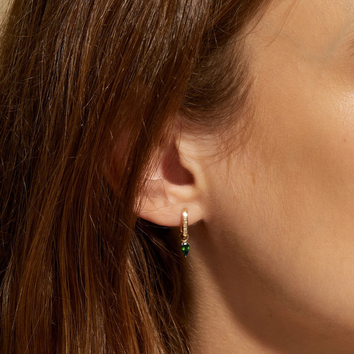 Pear-Shaped Emerald Earring Charm - Peridot Fine Jewelry - Zahava
