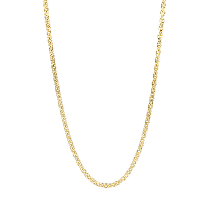 18K Medium Weight Cable Chain Necklace - 16-18"