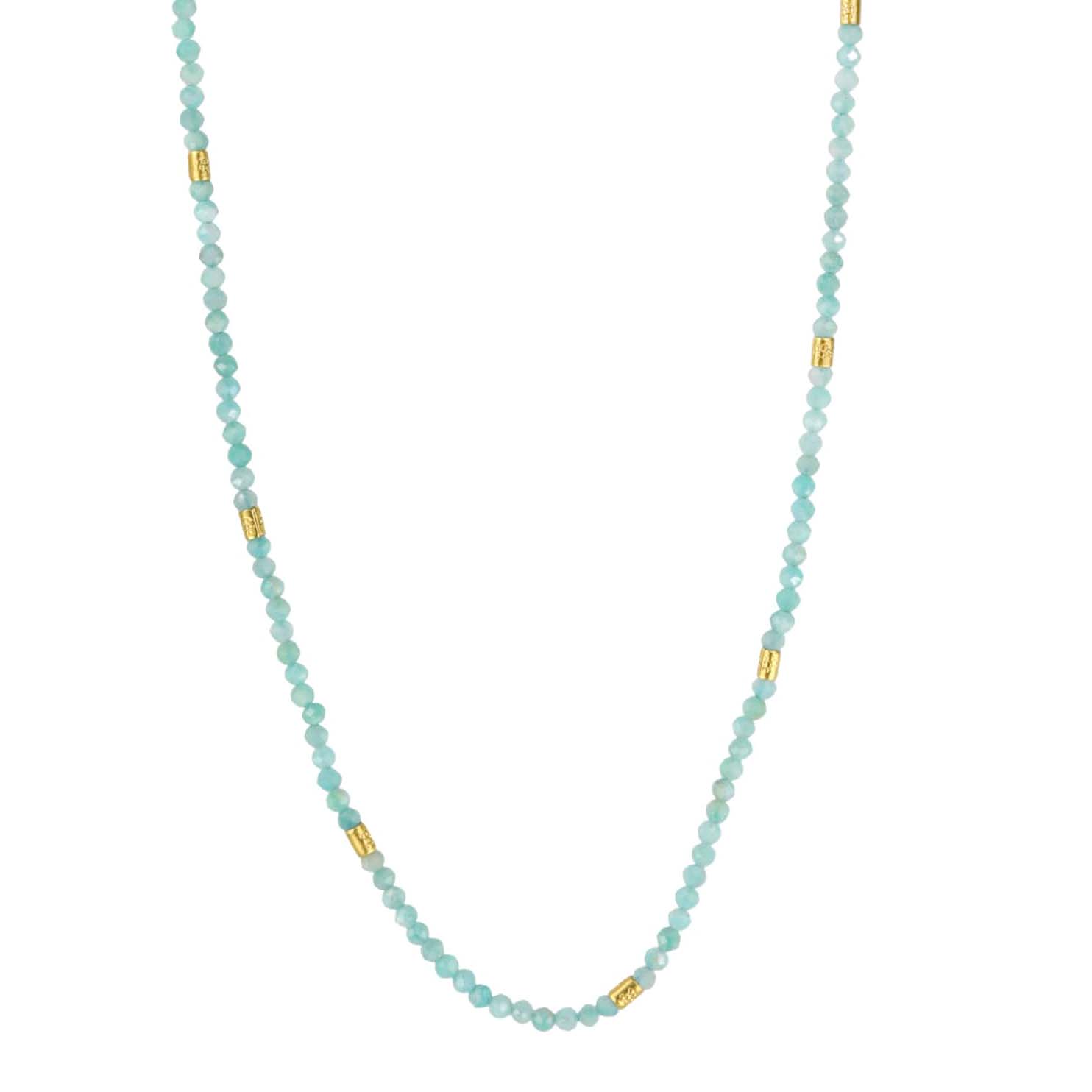 Amazonite &amp; Gold Vermeil Beaded Necklace