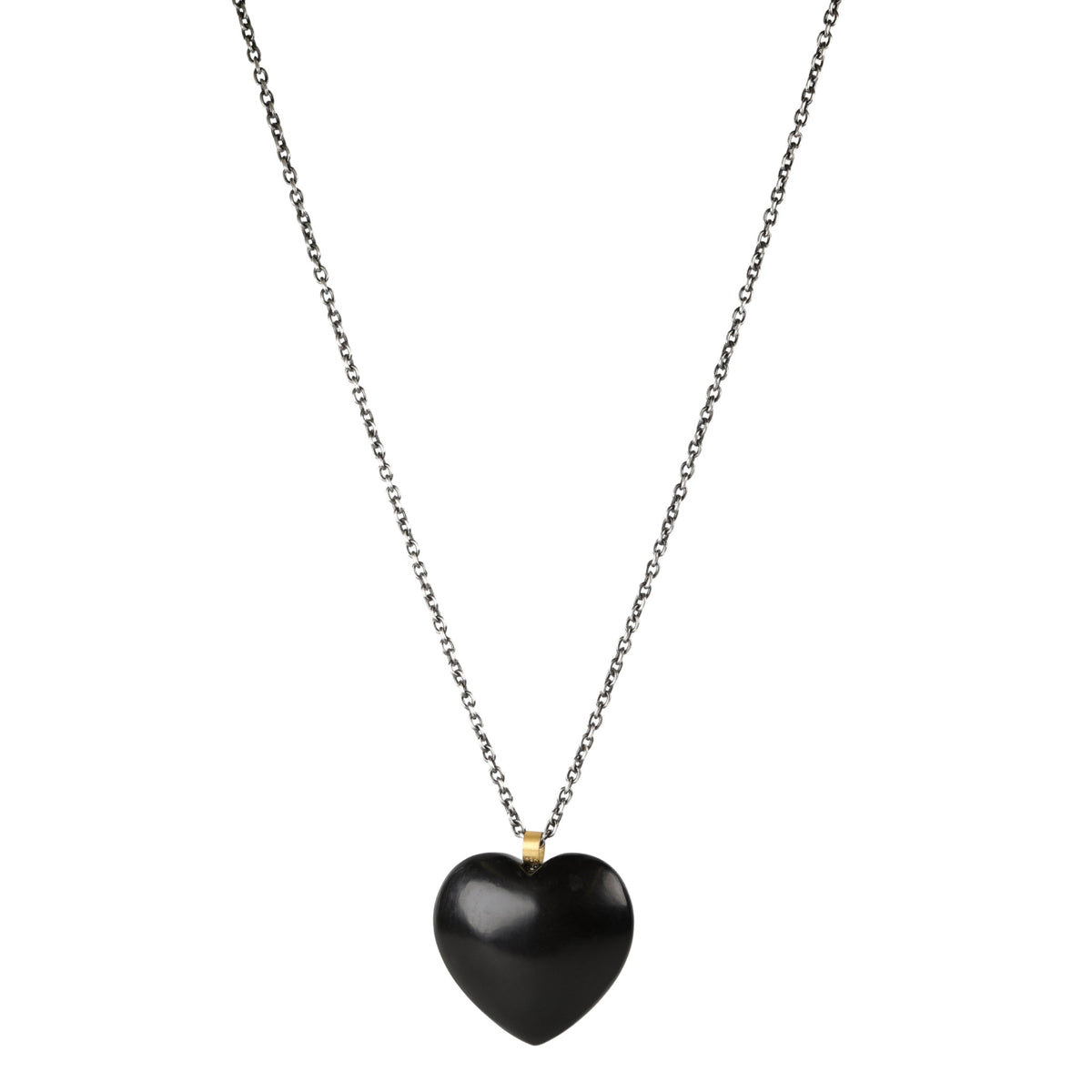 Petrified Wood Heart Pendant with 22K Bale - Peridot Fine Jewelry - Rosanne Pugliese