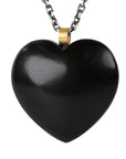 Petrified Wood Heart Pendant with 22K Bale - Peridot Fine Jewelry - Rosanne Pugliese