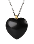 Petrified Wood Heart Pendant with 22K Bale - Peridot Fine Jewelry - Rosanne Pugliese
