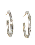 Platinum and 18K Gold Baguette Diamond Hoops - Peridot Fine Jewelry - TAP by Todd Pownell