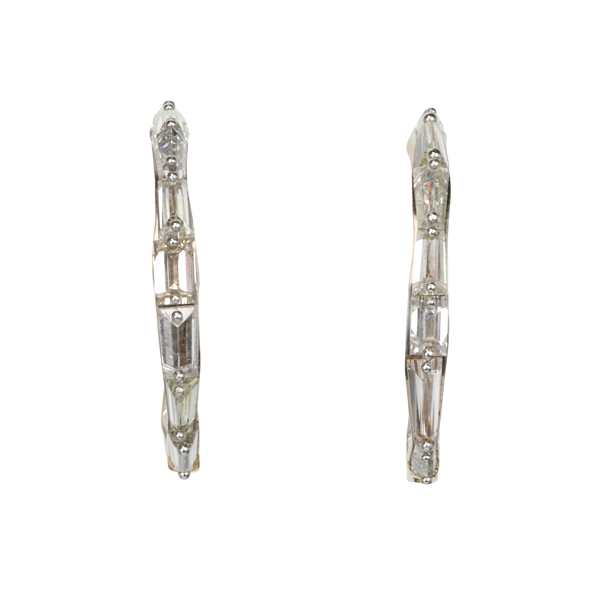 Platinum and 18K Gold Baguette Diamond Hoops - Peridot Fine Jewelry - TAP by Todd Pownell
