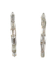 Platinum and 18K Gold Baguette Diamond Hoops - Peridot Fine Jewelry - TAP by Todd Pownell