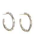 Platinum and 18K Gold Baguette Diamond Hoops - Peridot Fine Jewelry - TAP by Todd Pownell