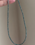 One of A Kind Faceted Deep Blue Diamond Beaded Necklace