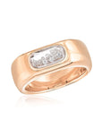 Rose Gold "Dalila" Cigar Band with Rectangular Diamond "Shake" - Peridot Fine Jewelry - Moritz Glik