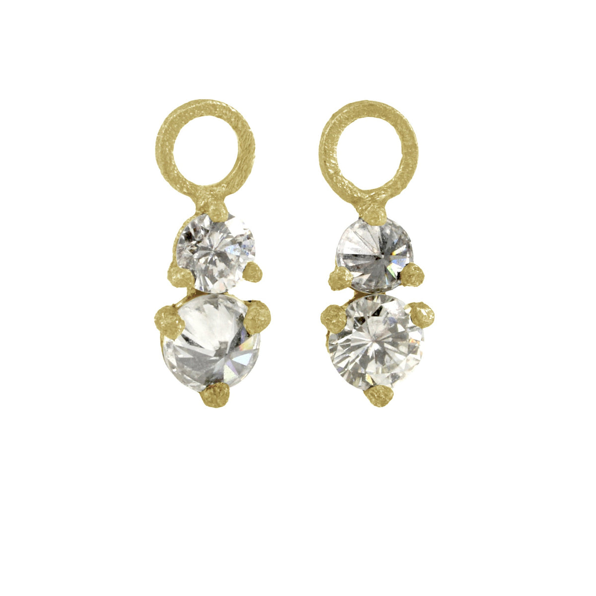 Small 18K Yellow Gold Prong - Set Diamond "Hoop Charms" - Peridot Fine Jewelry - TAP by Todd Pownell