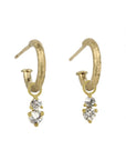 Small 18K Yellow Gold Prong - Set Diamond "Hoop Charms" - Peridot Fine Jewelry - TAP by Todd Pownell