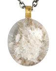 Smooth Oval Phantom Quartz Pendant with 22K Gold Wide Bale - Peridot Fine Jewelry - Rosanne Pugliese