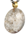 Smooth Oval Phantom Quartz Pendant with 22K Gold Wide Bale - Peridot Fine Jewelry - Rosanne Pugliese