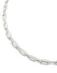 Sterling Silver "Chubby" Graduated Knife Edge Oval Link Necklace - Peridot Fine Jewelry - Lizzie Mandler