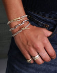 Sterling Silver Chubby XL Knife Edge Link Bracelet - Peridot Fine Jewelry - Lizzie Mandler