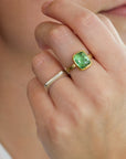 Sterling Silver "Monica" Ring Featuring Horizontal Rounded Architectural Front - Peridot Fine Jewelry - Sarah Macfadden