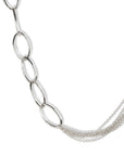 The "Peridot Collab" Handmade Sterling Silver Necklace with Oval Links & Eight Strands of Cable Chain - Peridot Fine Jewelry - Sarah Macfadden