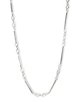 The "Solo" Sterling Silver Solid Bar & Handmade Oval Link Necklace - Peridot Fine Jewelry - Sarah Macfadden