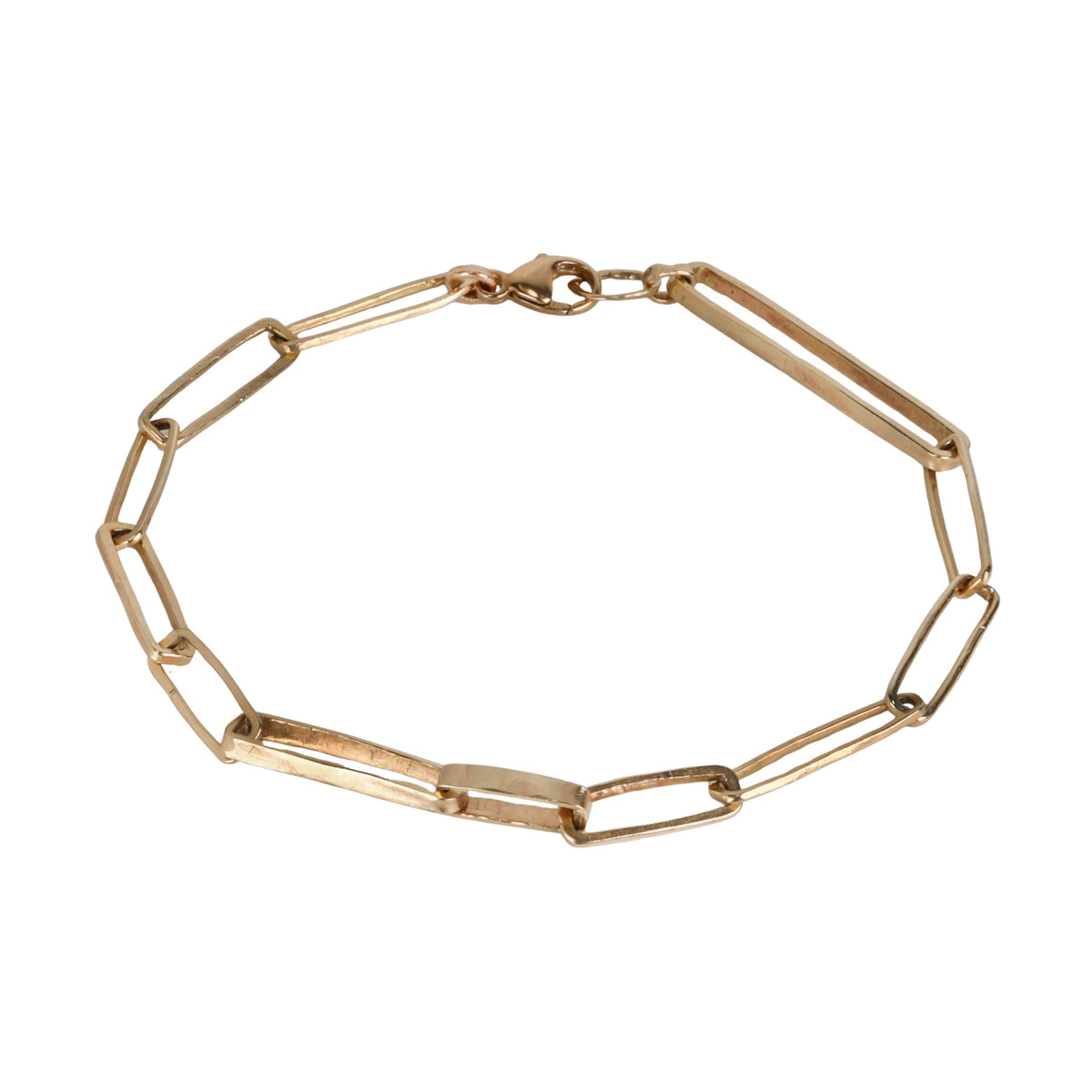 The "Tara" 14K Hammered Rectangular Link Bracelet - Peridot Fine Jewelry - Sarah Macfadden