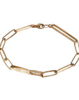 The "Tara" 14K Hammered Rectangular Link Bracelet - Peridot Fine Jewelry - Sarah Macfadden