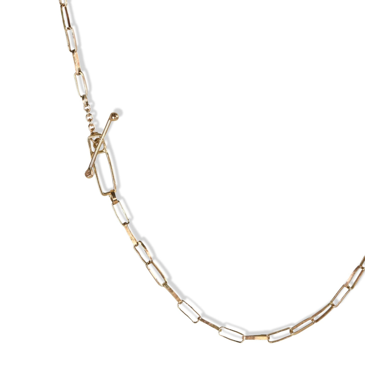 The "Wendy" 14K Handmade Graduated Rectangular Link Necklace - Peridot Fine Jewelry - Sarah Macfadden