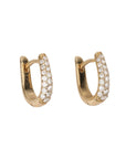 Triple Row Pave Diamond Mini "Theodora" Click Hoop Earrings - Peridot Fine Jewelry - Zahava