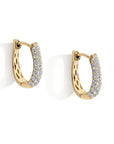 Triple Row Pave Diamond "Theodora" Click Hoop Earring - Peridot Fine Jewelry - Zahava