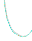 Turquoise Seed Bead Necklace with Three Amazonite & Gold Vermeil Stations - Peridot Fine Jewelry - Debbie Fisher
