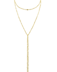 Vermeil Chain Woven Multi Twist Tie Lariat Necklace with Polki Diamond Accent Beads - Peridot Fine Jewelry - Marie Laure Chamorel