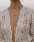 Vermeil Chain Woven Multi Twist Tie Lariat Necklace with Polki Diamond Accent Beads - Peridot Fine Jewelry - Marie Laure Chamorel