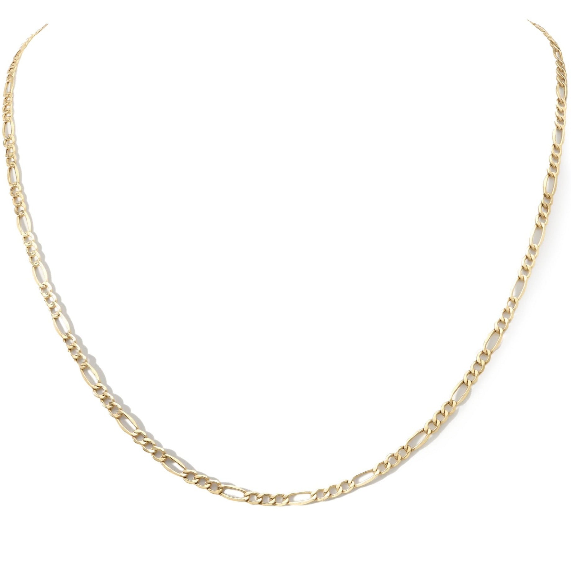 10K Gold &quot;Figaro&quot; Vintage-Style Chain - 16&quot; - Peridot Fine Jewelry - Zahava