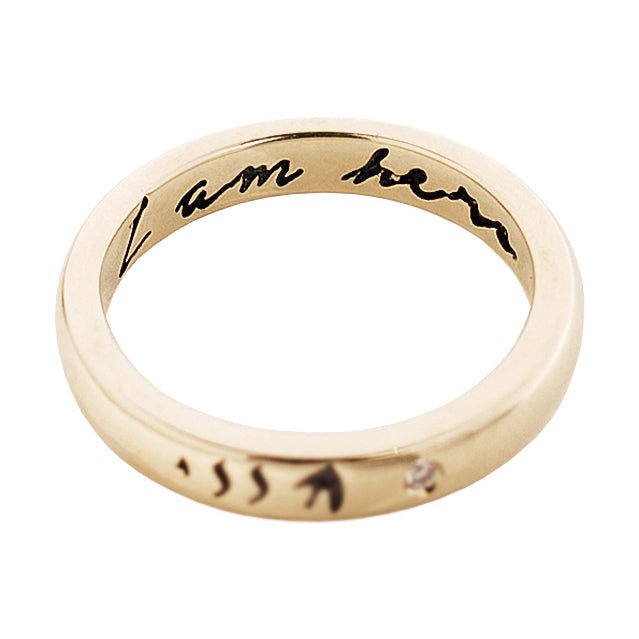 10K Gold &quot;I Am Here&quot; Band - Peridot Fine Jewelry - Zahava