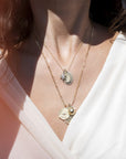 10K Gold Octagon "Bliss" Pendant with Pave Diamond Border - Peridot Fine Jewelry - Zahava