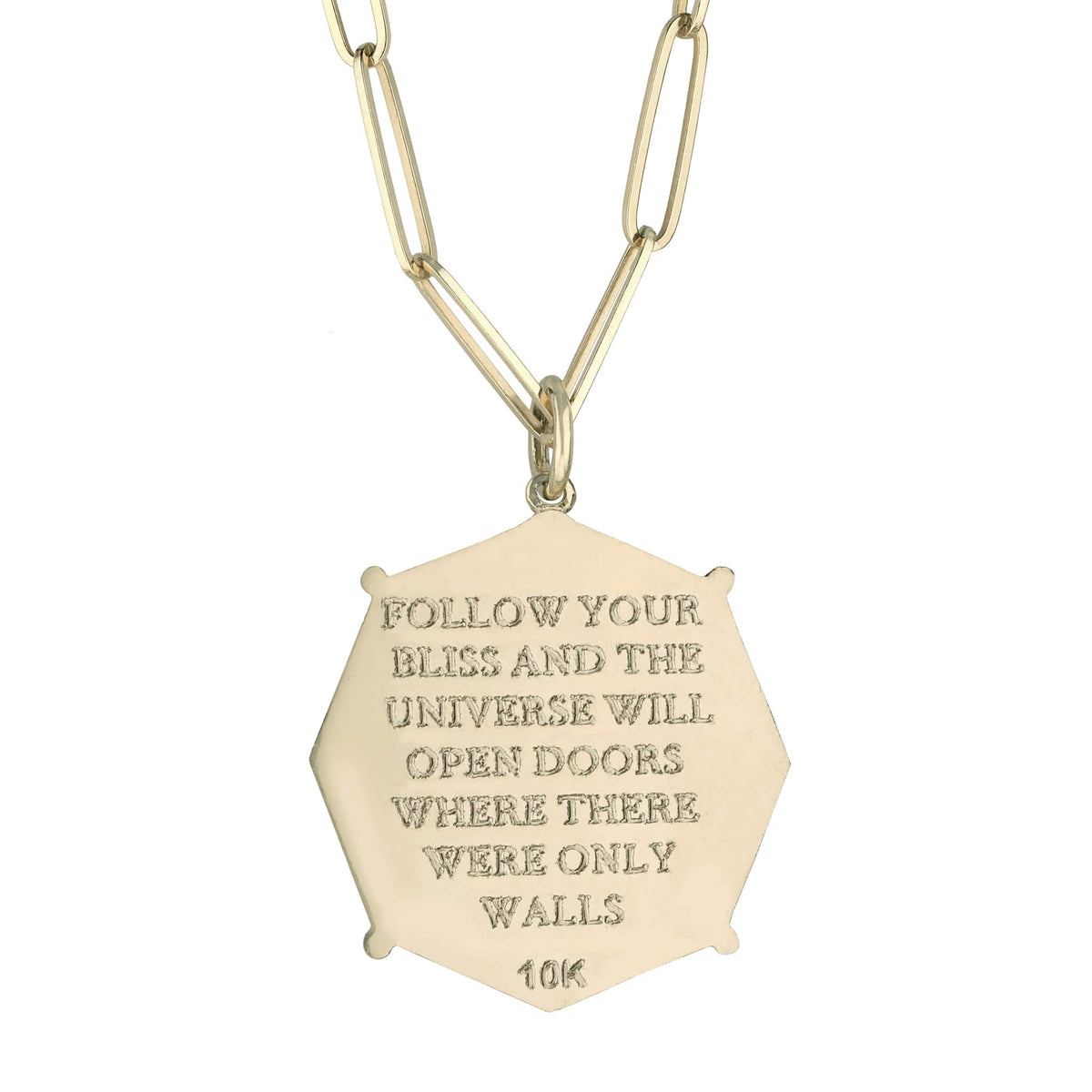 10K Gold Octagon "Bliss" Pendant with Pave Diamond Border - Peridot Fine Jewelry - Zahava
